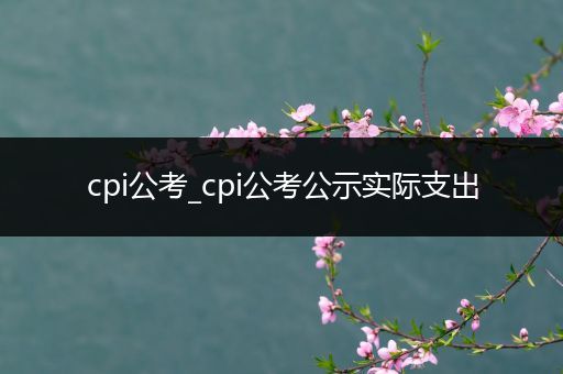 cpi公考_cpi公考公示实际支出