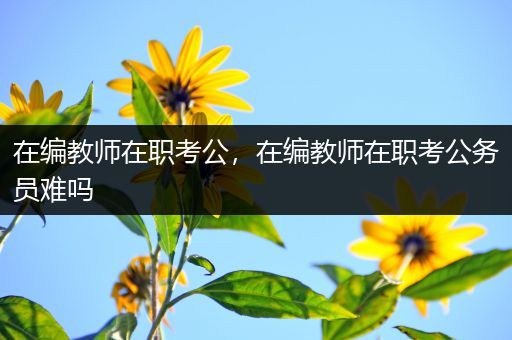 在编教师在职考公，在编教师在职考公务员难吗