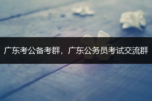 广东考公备考群，广东公务员考试交流群