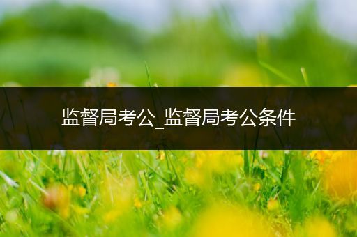 监督局考公_监督局考公条件