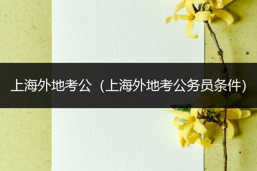 上海外地考公（上海外地考公务员条件）