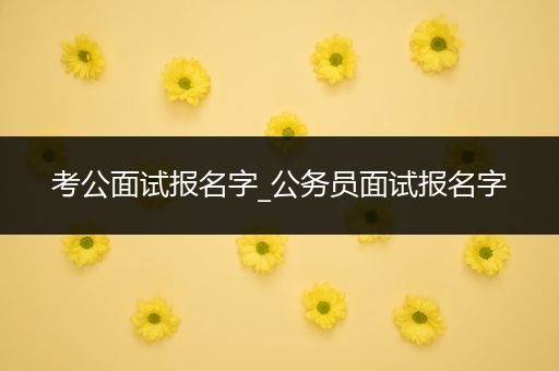 考公面试报名字_公务员面试报名字