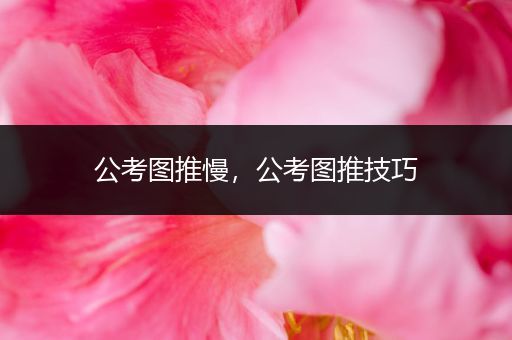 公考图推慢，公考图推技巧