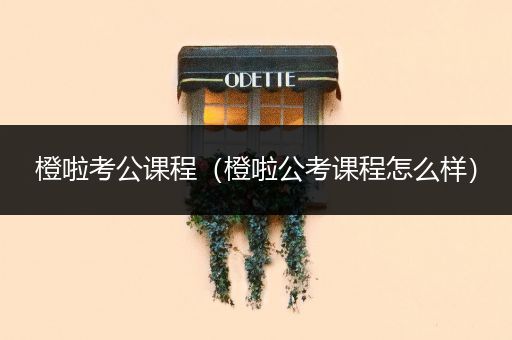 橙啦考公课程（橙啦公考课程怎么样）