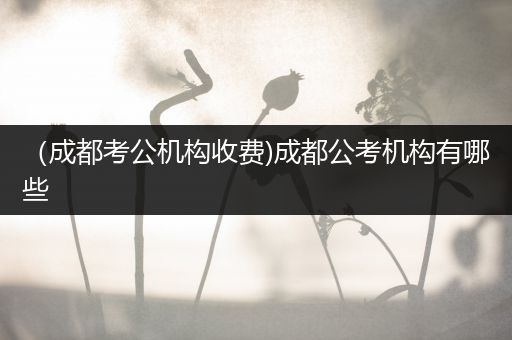 （成都考公机构收费)成都公考机构有哪些