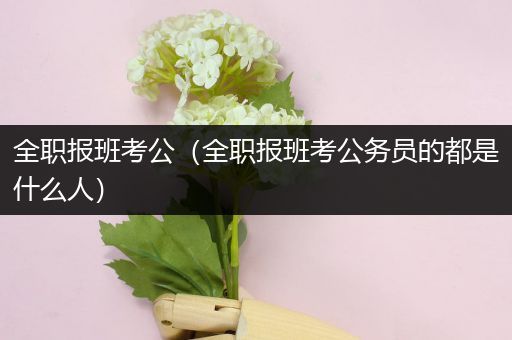 全职报班考公（全职报班考公务员的都是什么人）