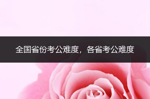 全国省份考公难度，各省考公难度