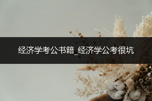 经济学考公书籍_经济学公考很坑