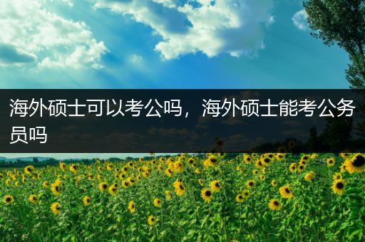 海外硕士可以考公吗，海外硕士能考公务员吗