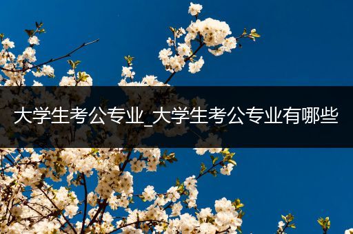 大学生考公专业_大学生考公专业有哪些