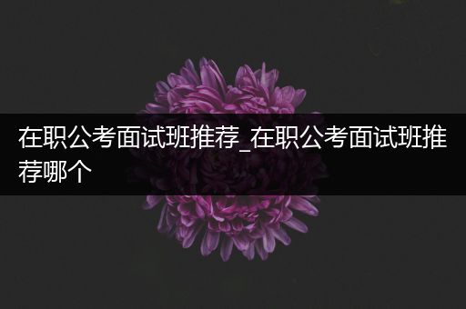 在职公考面试班推荐_在职公考面试班推荐哪个