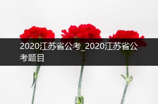 2020江苏省公考_2020江苏省公考题目