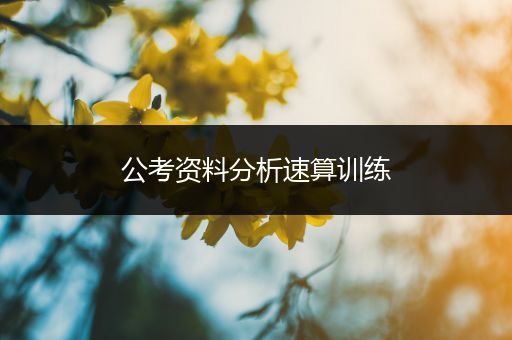 公考资料分析速算训练