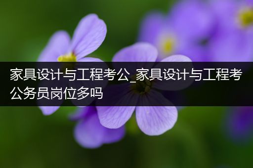 家具设计与工程考公_家具设计与工程考公务员岗位多吗