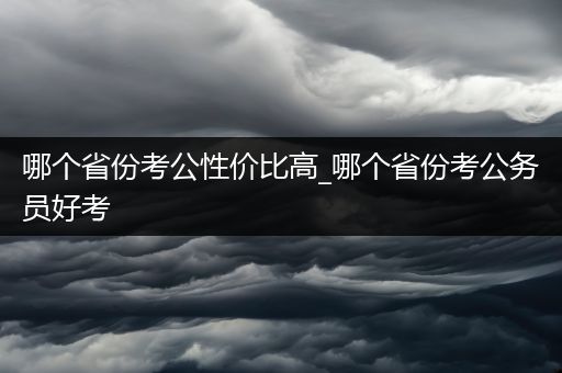 哪个省份考公性价比高_哪个省份考公务员好考