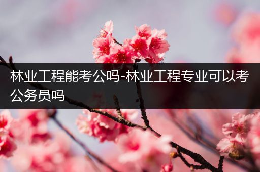 林业工程能考公吗-林业工程专业可以考公务员吗