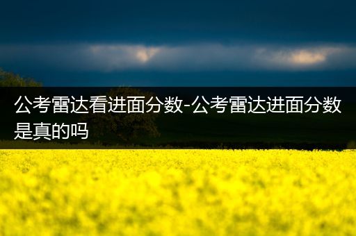 公考雷达看进面分数-公考雷达进面分数是真的吗