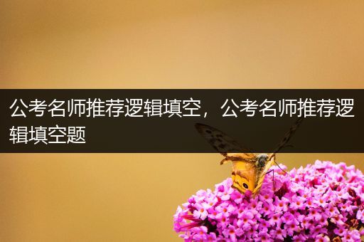 公考名师推荐逻辑填空，公考名师推荐逻辑填空题