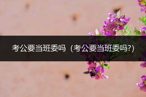 考公要当班委吗（考公要当班委吗?）