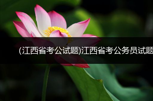 （江西省考公试题)江西省考公务员试题
