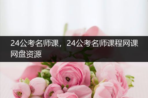 24公考名师课，24公考名师课程网课网盘资源