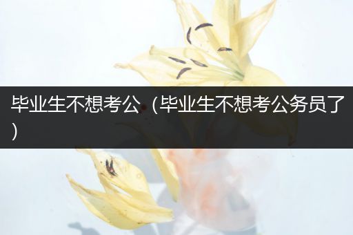 毕业生不想考公（毕业生不想考公务员了）