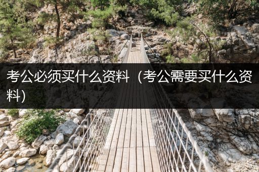 考公必须买什么资料（考公需要买什么资料）