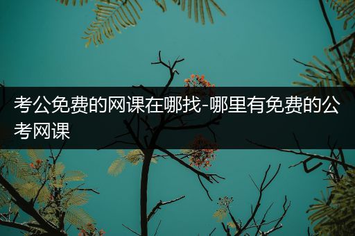 考公免费的网课在哪找-哪里有免费的公考网课
