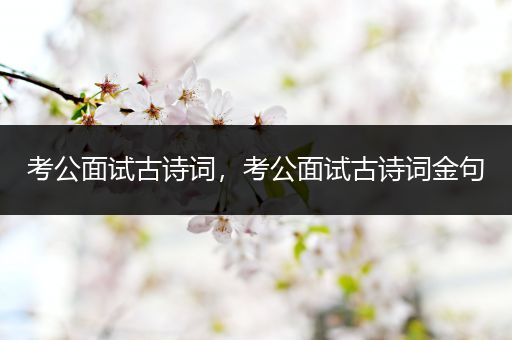 考公面试古诗词，考公面试古诗词金句