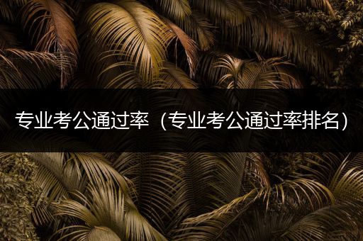 专业考公通过率（专业考公通过率排名）