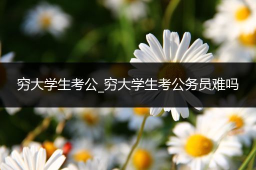 穷大学生考公_穷大学生考公务员难吗