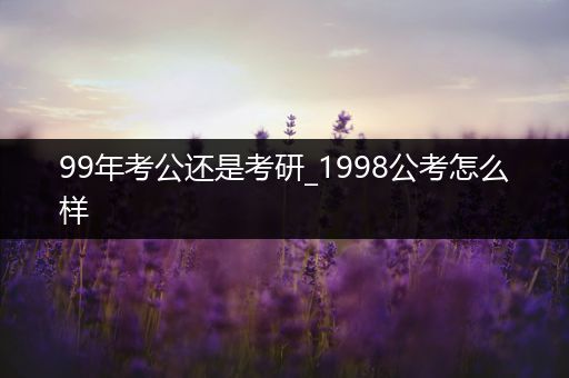 99年考公还是考研_1998公考怎么样