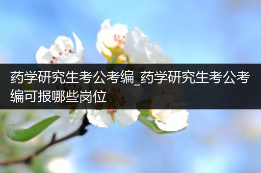 药学研究生考公考编_药学研究生考公考编可报哪些岗位