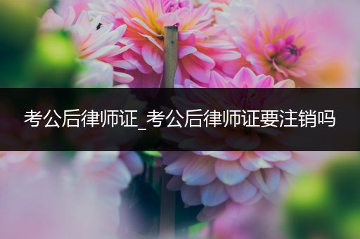 考公后律师证_考公后律师证要注销吗