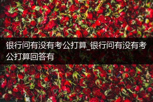 银行问有没有考公打算_银行问有没有考公打算回答有