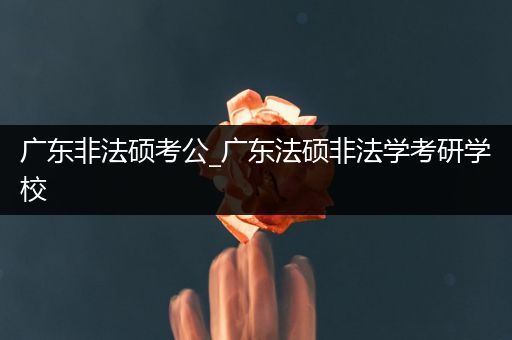 广东非法硕考公_广东法硕非法学考研学校