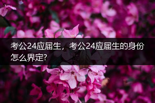 考公24应届生，考公24应届生的身份怎么界定?