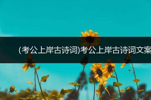 （考公上岸古诗词)考公上岸古诗词文案