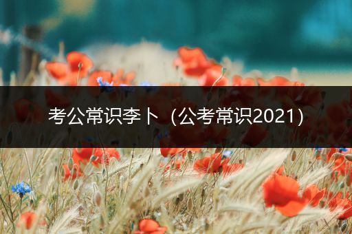 考公常识李卜（公考常识2021）