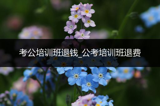 考公培训班退钱_公考培训班退费