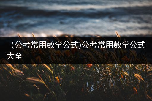（公考常用数学公式)公考常用数学公式大全