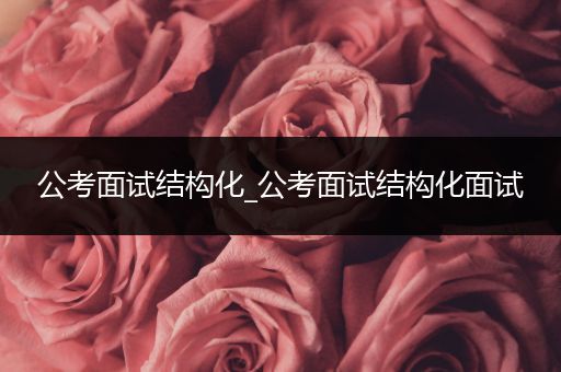 公考面试结构化_公考面试结构化面试