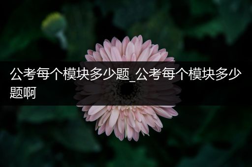 公考每个模块多少题_公考每个模块多少题啊