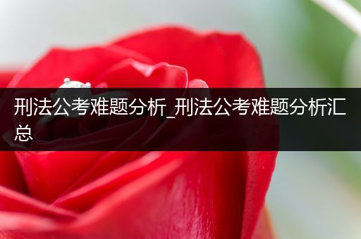 刑法公考难题分析_刑法公考难题分析汇总