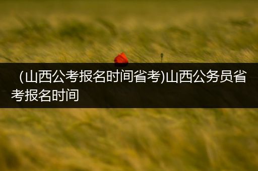 （山西公考报名时间省考)山西公务员省考报名时间