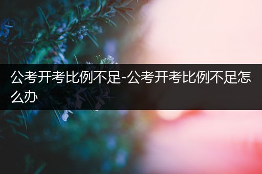 公考开考比例不足-公考开考比例不足怎么办