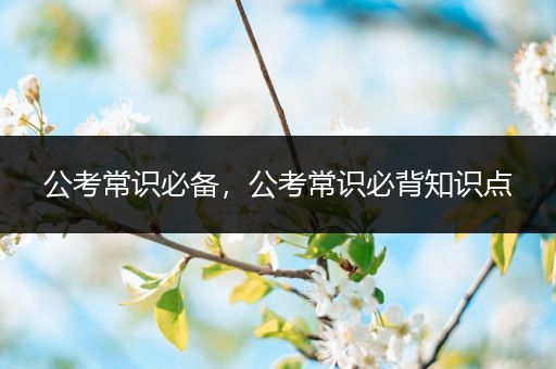 公考常识必备，公考常识必背知识点
