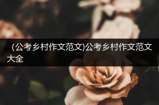 （公考乡村作文范文)公考乡村作文范文大全