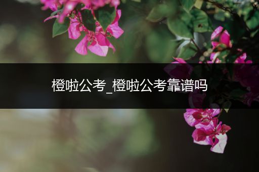 橙啦公考_橙啦公考靠谱吗