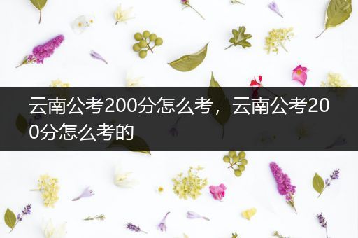 云南公考200分怎么考，云南公考200分怎么考的